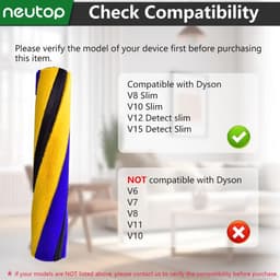 Geschikt voor Vervangende zachte rolborstelstang compatibel met Dyson V12/V15 Detect Slim, V8/V10 Slim, snoerloze stofzuiger, geschikt voor onderdeelnummers nr. 971634-01. — thumbnail 2