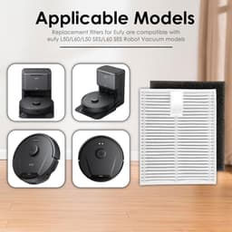 (4 Stuks) L60 L50 HEPA-filters Geschikt voor Eufy L60, L60 Hybrid, L60 SES, L50 SES, L50-serie Robotstofzuiger, Hepa-Filterset, Vervangende Onderdelen, Met Schuimfilter 4 Sets — thumbnail 3