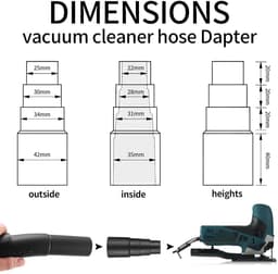 6x Stofzuigeradapter met 4 lagen - 25-42 mm - Slangadapter Universeel - Adapter - Aansluitstuk voor elektrisch gereedschap - Universele adapter voor stofafzuiging - Voor aansluiting op de stofzuigerslang - Geschikt voor Bosch, Makita, Kärcher — thumbnail 2