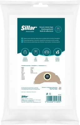 Sillar, stofzuigerzakken, synthetisch, van microvezel, 3 filterlagen, vervanging, geschikt voor stofzuigers Karcher WD2.200 WD 2400 WD 2500 E 5.100 SE 6.100, 5 stuks — thumbnail 1