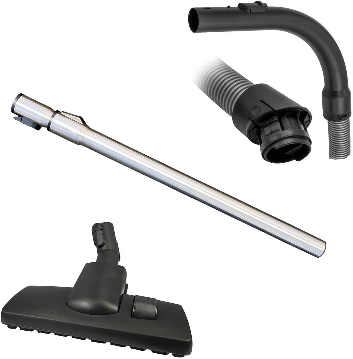 Multaparts® hulpstukken set geschikt voor Miele Complete C3 / S6 / S8 (check type): combi zuigmond, complete stofzuigerslang, telescoop zuigbuis | Vervang alle hulpstukken in 1 keer | Hoge kwaliteit alternatieve onderdelen voor een set-prijs — afbeelding 1