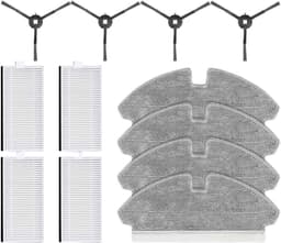 12-delige set vervangende onderdelen voor stofzuigers - met borstel, doek en filter - vervangende onderdelenset voor Dreame, Mova M1 en Trouver M1 stofzuigers - zijborstel HEPA-filter en dweildoekset - wit, grijs, zwart — thumbnail 1