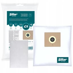 Sillar, set stofzuigerzakken 24stk, syntetish, met 6x inlaatfilters, 3 filterlagen, vervangingsonderdeel, geschikt voor stofzuigers van AEG, Amica, Bosch, Karcher, LG, Philips, Zelmer — thumbnail 1