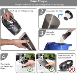 WNHB® Draadloze Handstofzuiger - Krachtige Kruimeldief Voor Huis Auto En Meubels - Compacte Draagbare Stofzuiger Met Eenvoudig Te Legen Reservoir — thumbnail 5