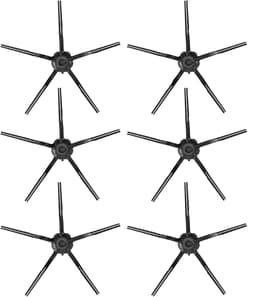 Vervangende siliconen zijborstels - Geschikt voor Roborock T7S / T7S PLUS / G20 / G10 / G10S / G10S PRO / G10S PURE / S7 / S7MAXV ULTRA / T8 / Q7+ / Q7 MAX+ en S8 - Robotstofzuigers - set van 6 stuks - zwart — thumbnail 1