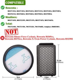 4 stuks - filters geschikt voor Rowenta ZR005901 Moulinex Tefal Compact Power Cyclonic stofzuigers — thumbnail 4