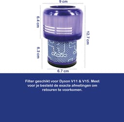 Multaparts® HEPA Filter cassette geschikt voor Dyson V11 & V15 - Wasbaar - | Gemaakt van duurzaam katoen en eenvoudig te reinigen | Meet op voor je besteld | Vervanger voor Dyson 970013-02 — thumbnail 2
