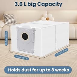 Stofzuigerzak gescht voor Ecovacs Deebot X8/X9 PRO Omni/T50 Pro Omni/T50 Max Pro/T50 Omni/T80/T30C robotstofzuiger,actieve koolstofzak accessoires,10 stuks 3L capaciteit stofzuigerzakken,reserveonderdelen — thumbnail 4