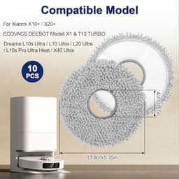 PromoHome 10 stuks microvezel mop pads Geschikt voor Dreame L10s Ultra / L10 Ultra / L20 Ultra / L10s Pro Ultra Heat / X40 Ultra en Xiaomi X10+ / X20+ — thumbnail 2