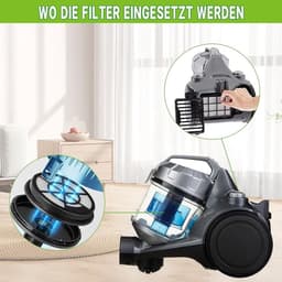 Twee vervangende HEPA-filters geschikt voor Bosch BBZ152EF Serie 2 BGC05 BGS05 BGC05A320 BGC05A220A BGC05AAA1 BGC05A322 BGC05AAA2 BGS05X240 stofzuigers. — thumbnail 2
