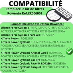 Filter voor Rowenta vervangingsfilter ZR006001 [Set 2] Rowenta Force Cyclonic X-trem Power Cyclonic stofzuiger — thumbnail 4