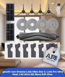 Accessories Kit gescht voor Dreame L10s Ultra Gen 2, L10s Pro Ultra Heat, L40 Ultra AE, Mova E30 Ultra Robotstofzuiger, 1 Hoofdborstel, 2 HEPA-Filters, 4 Zijborstels, 4 Dweildoeken, 6 Stofzakken — thumbnail 1