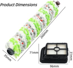 Reserveonderdelen Accessoires - Geschikt voor Bissell CrossWave 1868 1866 - 2 Multi-vlakborstelrol en 2 Filter - Vervanging Onderdeel# 1608683 — thumbnail 2