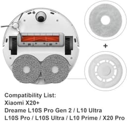 PromoHome 4x Mopdoeken met dweilplaten – Geschikt voor Xiaomi X20+ en Dreame L10S Pro Gen 2 / L10 Ultra / L10S Pro / L10S Ultra / L10 Prime / X20 Pro robotstofzuigers – dweilpads en dweilhouders — thumbnail 4