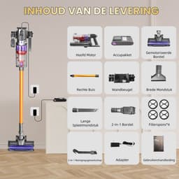 Grenintol - Steelstofzuiger -85,000Pa/500W - Op Accu -Steelstofzuiger Draadloos - 8 in 1- Draadloze Stofzuiger - 1,6 L Stofbak - Stofzuiger Draadloos - HEPA Filter - Draadloze Steelstofzuiger - Geschikt Voor Tapijt, Harde Vloeren en Dierenhaar — thumbnail 3