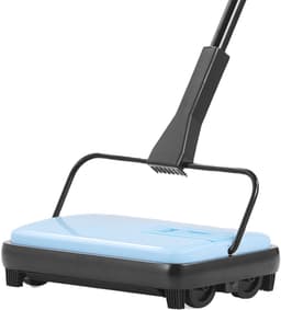 Handmatige tapijtreiniger, vloerreinigingsapparaat met 300 ml afvalbak, 17 cm reinigingsbreedte voor tapijten, dierenharen en stof, blauw — thumbnail 1
