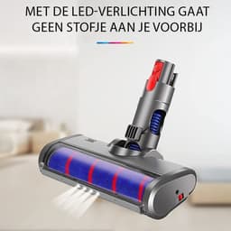 Zuigmond met LED Verlichting geschikt voor Dyson V15 / V11 / V10 / V8 / V7 - Mondstuk Parketborstel Accessoires en Onderdelen voor Steelstofzuiger - Opzetstuk Borstel - Wasbaar — thumbnail 2