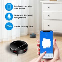 M7S PRO Robot Stofzuiger, Droog en Nat Dweilen Combo, Smart Mapping, WiFi App, 4KPa Zuigkracht, Borstelloze Motor, Werkt met Alexa en Google Assistant, Ideaal voor Huisdierhaar, Tapijt, Harde Vloer — thumbnail 2