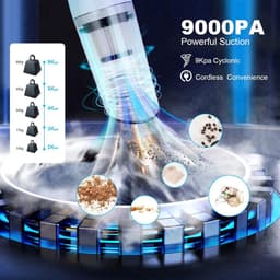 9000pa Draadloze Handstofzuiger - Krachtige 120W - 30 Min Werkduur - USB Oplaadbaar - Voor Thuis Auto Kantoor — thumbnail 2
