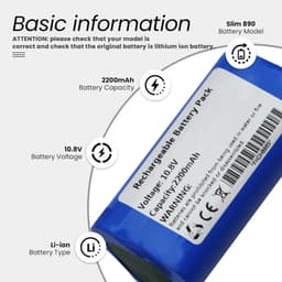 ANTIEE Slim 890 Vacuum Cleaner Batterie pour Cecotec Conga Slim Wet,Wet aspiradora,Robot Limpiezaavec Aspirateurs - ShopVlot — thumbnail 5