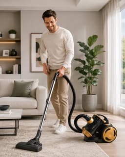 Swiss Haus® BVC2120 Stofzuiger Zonder Zak – Cycloon Stofzuiger met Krachtige Zuigkracht – 2L Stofreservoir – Telescopische Buis – Compact & Lichtgewicht - Zwart/Goud — thumbnail 5