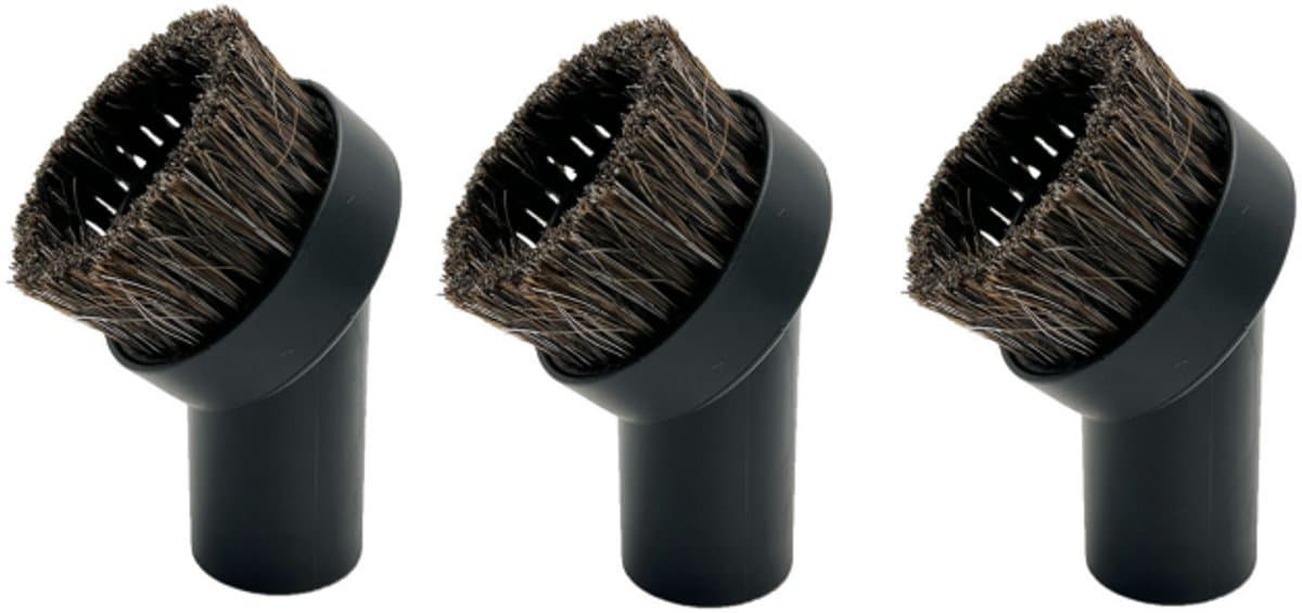3 stuks Vervangende ronde stofborstel met zachte haren voor stofzuiger - 32 mm (1,25 inch) zwarte borstel - voor stofzuigerslang van 32 mm - Stofzuigerborstel voor het reinigen van auto, bank en stoel — afbeelding 1