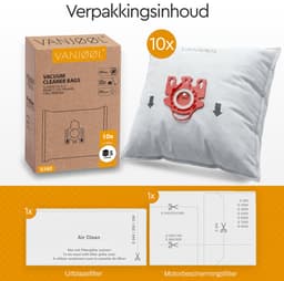 VANJOOL® Stofzuigerzakken voor Miele F/J/M – Geschikt voor Compact C1, Compact C2, Complete C1, Hoover, Otto & Weltstar – 20 Stuks + 2 Filters – Sterke Filtratie & Perfecte Pasvorm — thumbnail 4