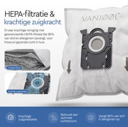 VANJOOL® S-bag Stofzuigerzakken – Geschikt voor Philips, AEG, Electrolux, Tornado, Zanussi PH99 en Volta – 20x Stofzuigerzak – Sterke Filtratie & Lekvrij Design — thumbnail 2