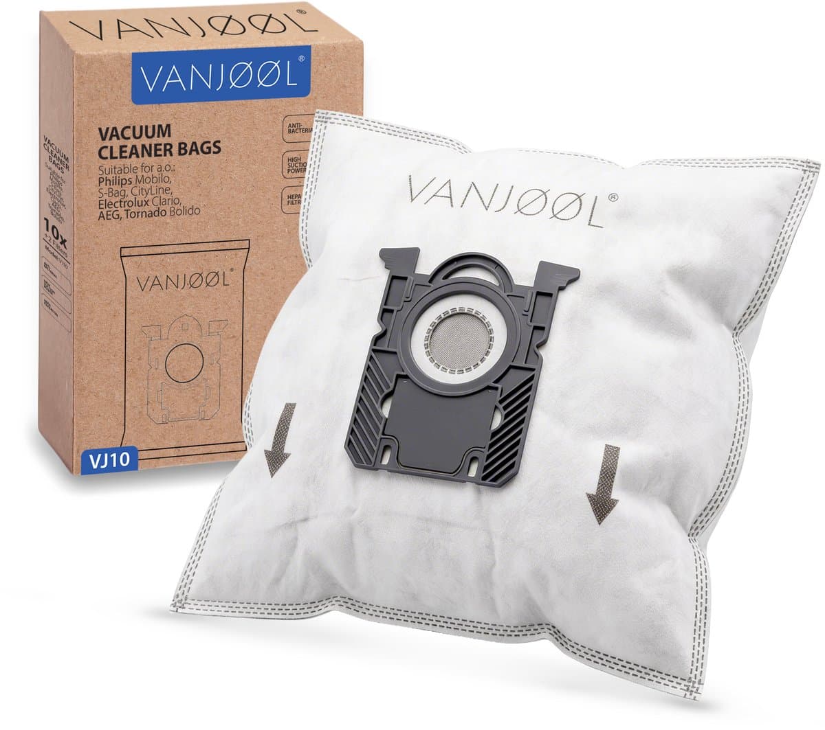 VANJOOL® S-bag Stofzuigerzakken – Geschikt voor Philips, AEG, Electrolux, Tornado, Zanussi PH99 en Volta – 20x Stofzuigerzak – Sterke Filtratie & Lekvrij Design — afbeelding 1