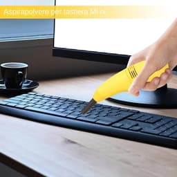 Toetsenbordstofzuiger - Mini stofzuiger - Computer reinigen - Fluisterstil ontwerp - 19.7 cm lengte - Geel — thumbnail 3