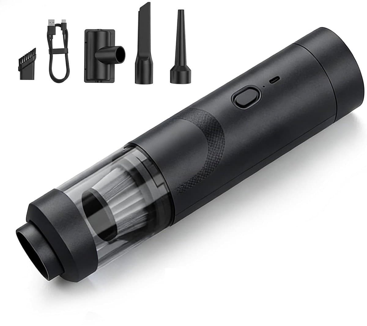 zurabini - Draadloze Handstofzuiger - Auto Stofzuiger Draadloos -Handstofzuiger Auto 19000Pa - 4-in-1 Mini Auto Stofzuiger - HEPA Filter - USB-C Oplaadbaar - Met Meerdere Opzetstukken - Voor Auto, Bureau en Thuis — afbeelding 1