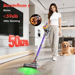 Adormii Steelstofzuiger Draadloos – 50 kPa Sterke Zuigkracht – Tot 60 Min Accuduur – Anti-haarwikkel Vloerborstel – 4 HEPA-filters – 1,6 L Stofreservoir – Groene LED Stofdetectieverlichting – Paars — thumbnail 2