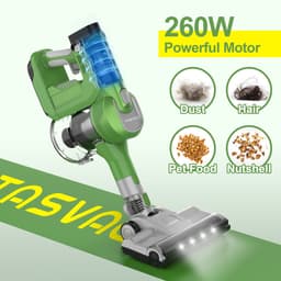 Groene Snoerloze Steelstofzuiger 260 W, 23 kPa, LED Display, Zachte Rolborstel, HEPA-filter, 50 min Gebruiksduur, Draadloze Stofzuiger met Afneembare Accu, voor Harde Vloeren, Tapijt en Dierenharen — thumbnail 2