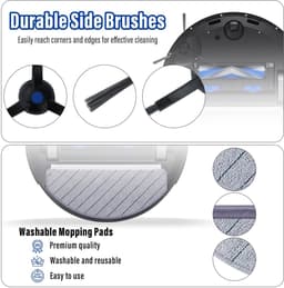 Dailygoods- Accessoireset voor ECOVACS DEEBOT N20 PRO Plus - 1 Hoofdborstel - 4 Doeken - 2 HEPA-filters - 4 Zijborstels - Hoogwaardige materialen - Robotstofzuigeraccessoires — thumbnail 5