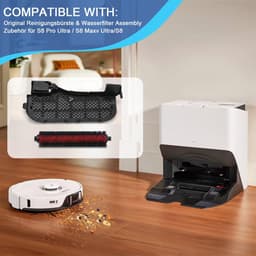 Inovra- Reiningsborstel 2-in-1 Set - Waterfilter - Onderhoudsborstel - Reserveonderdelen - Compatibel met Roborock S8 MaxV Ultra/S8 Pro Ultra - Hittebestendig - Robotstofzuiger — thumbnail 5