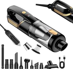 Draagbare Kruimeldief - Auto Stofzuiger - Auto Interieur Reinigen - 4-in-1 Functies - 27000Pa Zuigkracht - Zwart — thumbnail 1