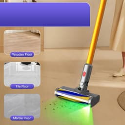 Zachte Rolborstelkop Voor Dyson V7 V8 V10 V11 V15 - LED-Zachte Rollerreinigerkop - Met Groene Led-Reinigingslamp Voor Hardhout Marmer En Tegels — thumbnail 2