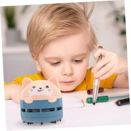 Mini Stofzuiger - Tafelveger - Bureau Schoonmaken - Draadloos Oplaadbaar - 10x8cm - Lichtbruin — thumbnail 2