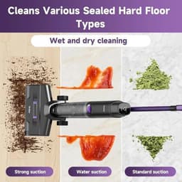 Draadloze Nat & Droog Stofzuiger – 3-In-1 Schoonmaakmachine – Stofzuiger Mop Reiniger – Zelfreinigend Systeem – 45 Min Batterijduur – Rand- En Hoekreiniging — thumbnail 3