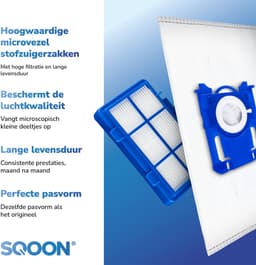 SQOON® Serviceset geschikt voor Philips PowerGo stofzuigers - Gelijk aan model: CP0538/01, Standard-BAG - Perfect voor optimale filtering en stofopvang — thumbnail 4