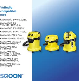 SQOON® Filterset geschikt voor Kärcher WD1, WD2, WD3 - Gelijk aan model: 6.414-552.0 / KFI 3310- 3 stuks — thumbnail 3