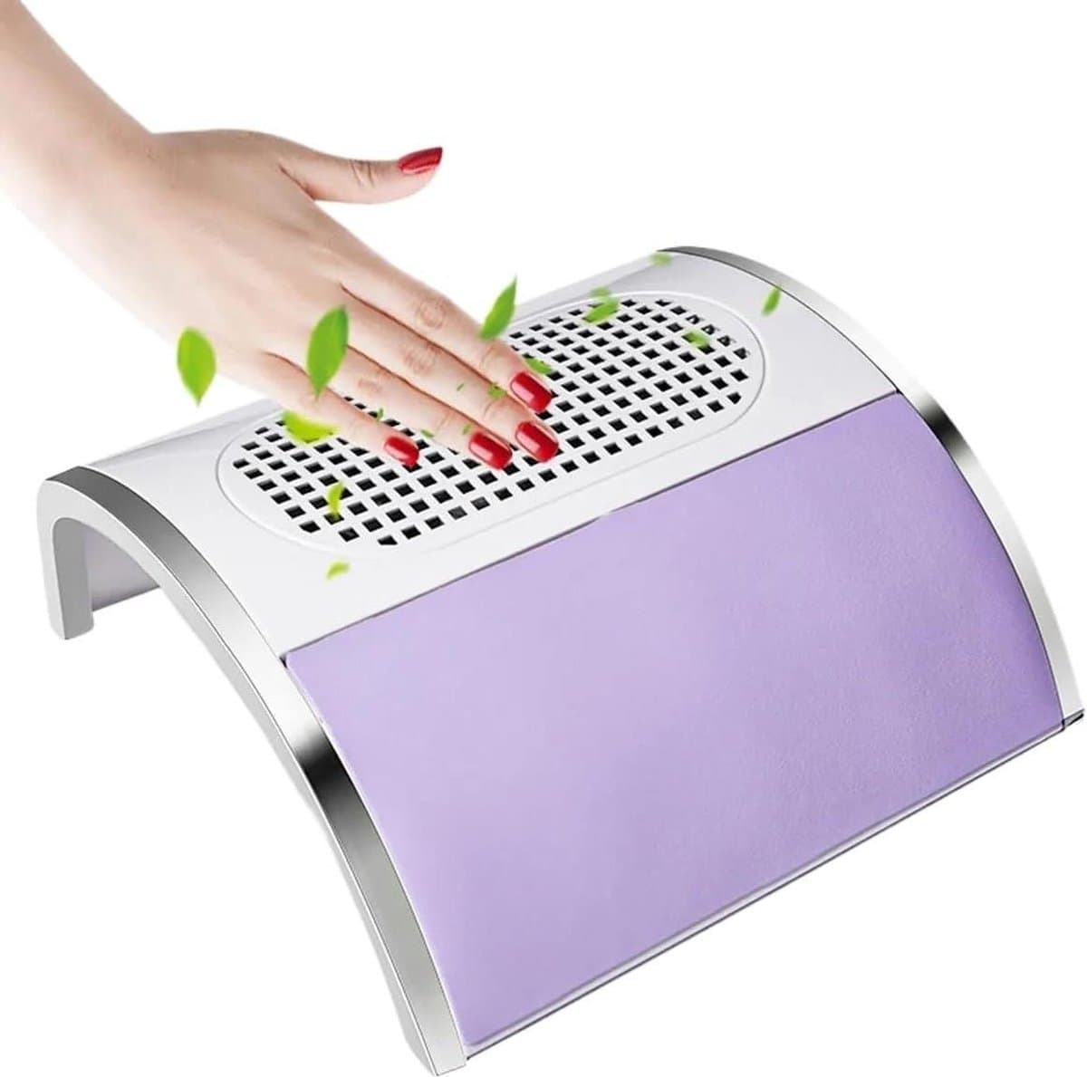 Nagelstofzuiger - Nagelstofafzuiging Stofverzamelaar - Nagelstyling Werkplek - Dubbele Ventilator - 500 Gram - Paars — afbeelding 1