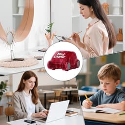 Mini Bureau Reiniger - Stofverwijderaar Tafel - Bureau Schoonmaken - Zachte Borstelharen - 8 x 8 x 6 cm - Rood — thumbnail 2