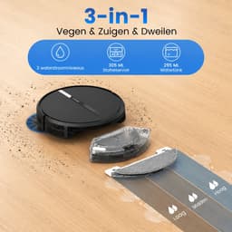 AIRROBO G60 – Robotstofzuiger - voor nat en droog gebruik – met dweilfunctie – combineert vegen, stofzuigen en dweilen in één apparaat – krachtige zuigkracht van 4000 Pa – intelligente gyroscoopnavigatie — thumbnail 4