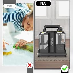 Verte Meubelreiniger - Draagbare Tapijtreiniger – 450 W - Krachtige Zuigkracht - Voor Bekleding – Vlekverwijderaar – Handmodel Vlekverwijderaar voor Banken – Tapijten – Autostoelen – Reiniging van Matrassen en Stoffen – Zwart — thumbnail 2
