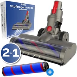 Actueell® 2 in 1 Stofzuigermond S2 Geschikt voor Dyson V15, V11, V10, V8, V7 Steelstofzuiger – Turbo Vloerborstel met 4 LED Lampen – Parketborstel – Gemotoriseerde Roterende Borstel – Vervangende Zuigmond — thumbnail 1