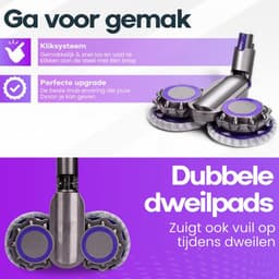 Actueell® Elektrische Opzetstuk D2 Geschikt voor Dyson Steelstofzuiger V7 V8 V10 V11 V15 – Mop Dweil Vloerwisser – Stofzuigermond – Vloermop – Nat & Droog – Inclusief 8 Dweil Pads — thumbnail 3