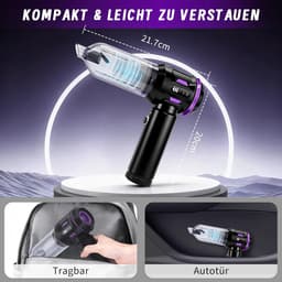 Handstofzuiger Draadloos - Mini Stofzuiger - Auto Interieur Reinigen - 25000 Pa Zuigkracht - 0.2L Stofbak - Paars — thumbnail 5
