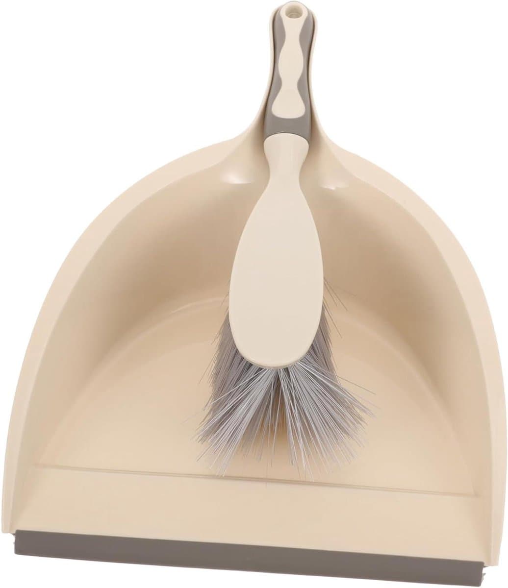Mini Stoffer Set - Kleine Bezem Stofblik - Desktop Schoonmaken - Compact Ontwerp - 33 cm - Wit — afbeelding 1