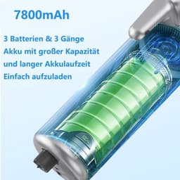 Handstofzuiger, handstofzuiger, 6-in-1, 22000 Pa, draadloos, oplaadbaar, 7800 mAh, glasbreker en veiligheidsgordelsnijder voor het reinigen van auto's, kantoren en huizen [Energieklasse A++] — thumbnail 5